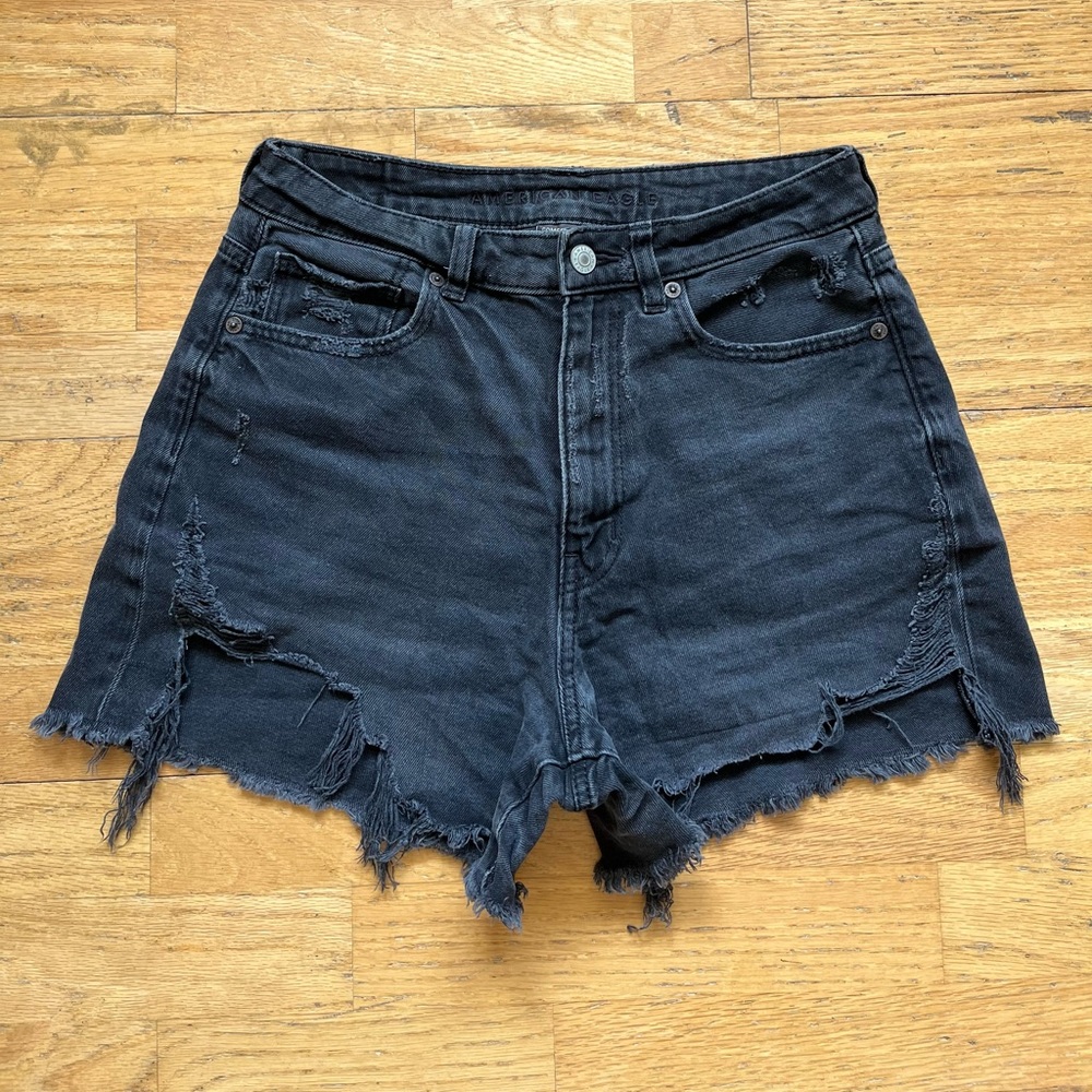 American Eagle Outfitters black high waist denim shorts
